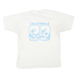 THE BEST Mens White Blue Graphic T-Shirt L Short Sleeve Crew Neck Grandpa