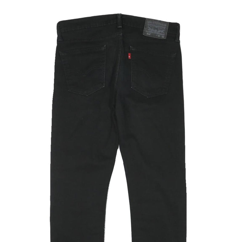 LEVI'S Mens Slim Black Denim Jeans Cotton Blend Zip W32 L28 Classic Fit