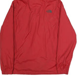 THE NORTH FACE Mens Red Hooded Zip Cotton Jacket L Outdoor Lightweight Plain