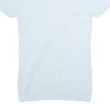 Womens Blue Plain Jumper V-Neck Basic Knit S Light Soft Stretchy Knitwear