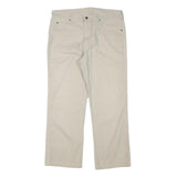LEE Mens Regular Fit Beige Cotton Blend Trousers W34 L27 Zip Closure Casual