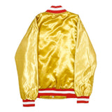 BELLA DONA Mens Yellow Nylon Baseball Style S Jacket Button Closure Satin Finish