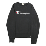 CHAMPION REVERSE WEAVE Mens Black Crew Neck Cotton Pullover Sweatshirt M Long