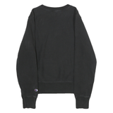 CHAMPION REVERSE WEAVE Mens Black Crew Neck Cotton Pullover Sweatshirt M Long