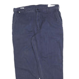CARHARTT Mens Relaxed Navy Blue Cotton Blend Trousers W40 L34 Workwear Zip