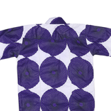 Mens Purple & White Abstract Pattern Shirt L Polyester Blend Summer