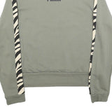 PUMA Womens Green Crew Neck M Sweatshirt Cotton Blend Zebra Print Stripe