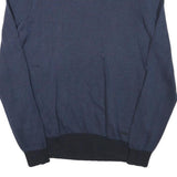 BOSS Mens Blue Jumper Plain Crew Neck Basic Knit M Classic Cotton Blend Comfort