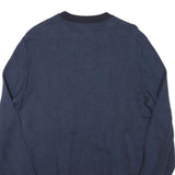 BOSS Mens Blue Jumper Plain Crew Neck Basic Knit M Classic Cotton Blend Comfort