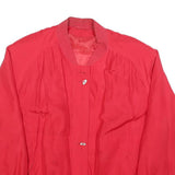 Womens Red Button Jacket M Plain Classic Casual Lightweight