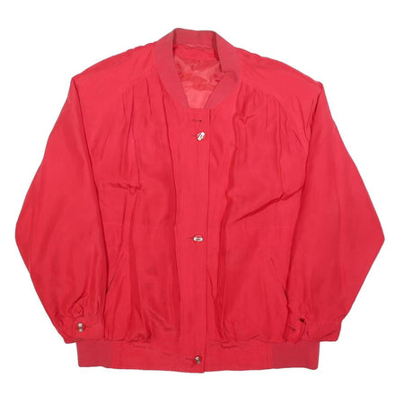 Womens Red Button Jacket M Plain Classic Casual Lightweight