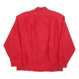 Womens Red Button Jacket M Plain Classic Casual Lightweight