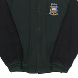 OXFORD UNIVERSITY Mens Green & Black Bomber Jacket XL Wool Blend Plain Casual
