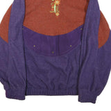 TEAM LINE Mens Purple & Brown Casual Jacket S Polyester Colourblock Long Sleeve