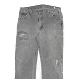 DICKIES Mens Grey Regular Fit Straight Denim W32 L28 Distressed Workwear Jeans