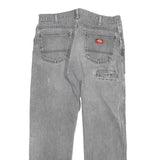 DICKIES Mens Grey Regular Fit Straight Denim W32 L28 Distressed Workwear Jeans