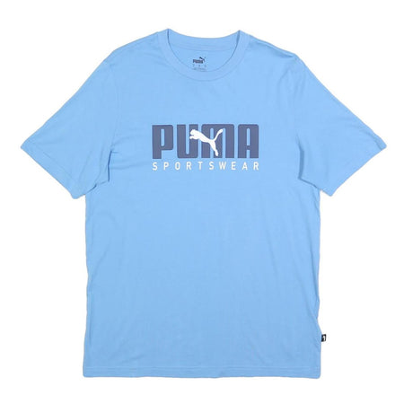 PUMA Mens Blue Crew Neck Short Sleeve T-Shirt M Cotton Sportswear Logo