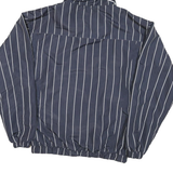 KARL KANI Mens Blue & White Striped Hooded Jacket M Polyester Blend Zip Pullover