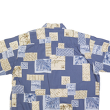 COOKE STREET Mens Blue Beige Hawaiian Shirt 2XL Cotton Blend Relaxed Fit Summer