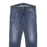 CARHARTT Mens Slim Blue Denim Slim Jeans W34 L32 Classic Button Closure