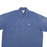 CARHARTT Mens Blue Cotton Blend Short Sleeve Shirt 2XL Workwear Casual
