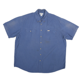 CARHARTT Mens Blue Cotton Blend Short Sleeve Shirt 2XL Workwear Casual