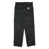 CARHARTT Mens Black Regular Fit Straight Cotton Blend Trousers W34 L31 Workwear