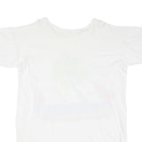 CO SPORT Womens White Cotton Day Dress Short Sleeve XL Beach Scene Print Casual