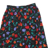 SAG HARBOR Womens Black Floral Print Midi Skirt Polyester Blend S Elegant