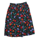 SAG HARBOR Womens Black Floral Print Midi Skirt Polyester Blend S Elegant
