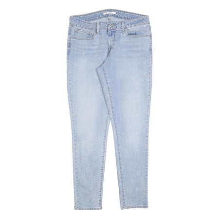 LEVI'S 711 Womens Jeans Light Blue Slim Skinny Denim W32 L32 Zip Cotton Blend