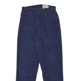 EDDIE BAUER Womens Slim Navy Blue Cotton Blend Slim Tapered Trousers W27 L30