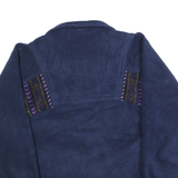 CB Womens Blue Full Zip Jumper Round Neck Basic Knit Plain M Casual Warm Fleece