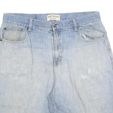 FOOT LOCKER Mens Denim Blue Shorts XL W38 Casual Cotton Blend Light Wash