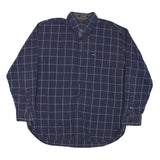 TOMMY HILFIGER Mens Blue Pattern Shirt XL Cotton Blend Long Sleeve Button Down