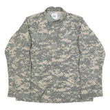 GOLDEN MFG. CO. Mens Grey Camouflage Military Cotton Blend Jacket L Zip