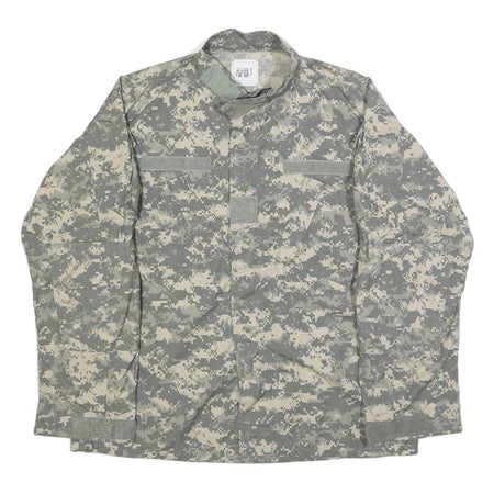 GOLDEN MFG. CO. Mens Grey Camouflage Military Cotton Blend Jacket L Zip