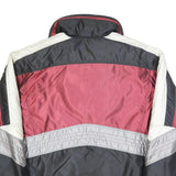 ENERGY Mens Red Black & White Zip-Up Classic Jacket XL Polyester Colourblock
