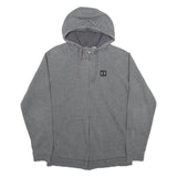 UNDER ARMOUR Mens Grey Full Zip Hoodie S Cotton Blend Casual Sportswear