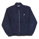 FILA Womens Navy Blue Classic Polyester Zip Up Fleece Jacket XL Casual Outerwear