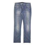 PHARD Womens Slim Blue Denim Jeans W32 L32 Zip Closure Classic Style