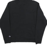 CHAMPION Mens Black Hoodie S Cotton Blend Pullover Logo Sweatshirt