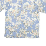 IZOD Mens Blue & White Floral Rayon Short Sleeve Shirt M Summer Casual