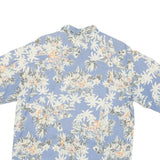 IZOD Mens Blue & White Floral Rayon Short Sleeve Shirt M Summer Casual