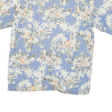 IZOD Mens Blue & White Floral Rayon Short Sleeve Shirt M Summer Casual