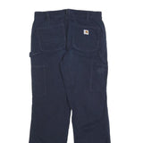CARHARTT Womens Regular Fit Navy Cotton Blend Straight Leg Trousers W28 L31