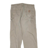 CARHARTT Mens Regular Fit Beige Denim Jeans W36 L34 Workwear Zip Closure Durable