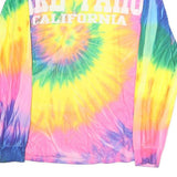 GILDAN Mens Yellow & Pink Tie Dye Long Sleeve Crew Neck T-Shirt M Cotton