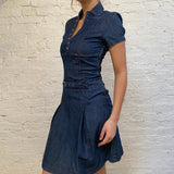 Obiettivo Denim Dress - Small Blue Cotton