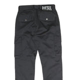DICKIES Mens Cotton Regular Black Cargo Trousers W26 L26 Workwear Pockets Zip